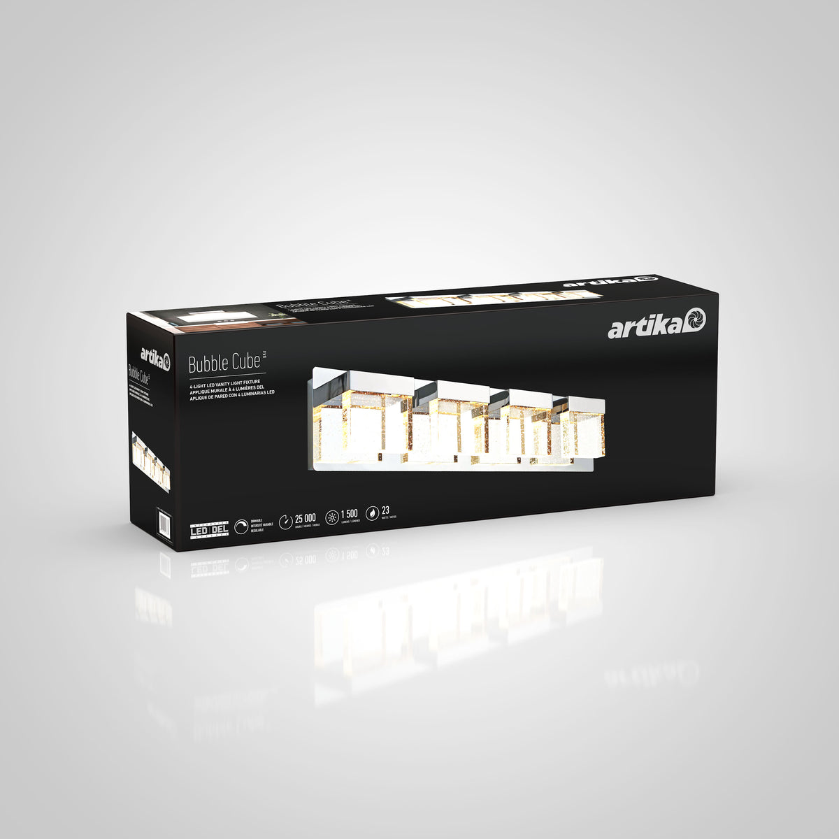 Bubble Cube 4-light LED bathroom vanity light