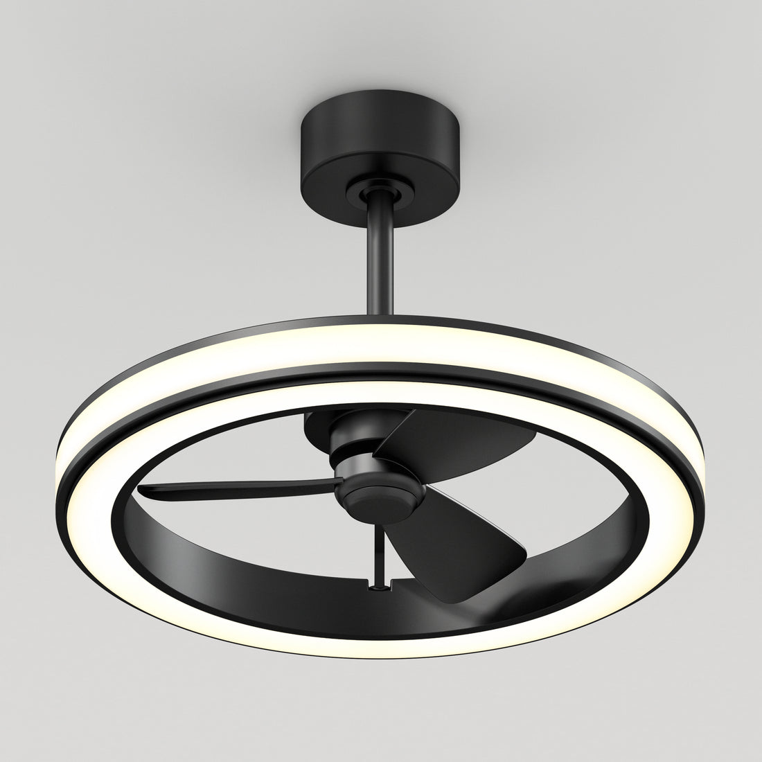 Edwin 23 in. LED modern ceiling fan 3 speeds in Black | Artika