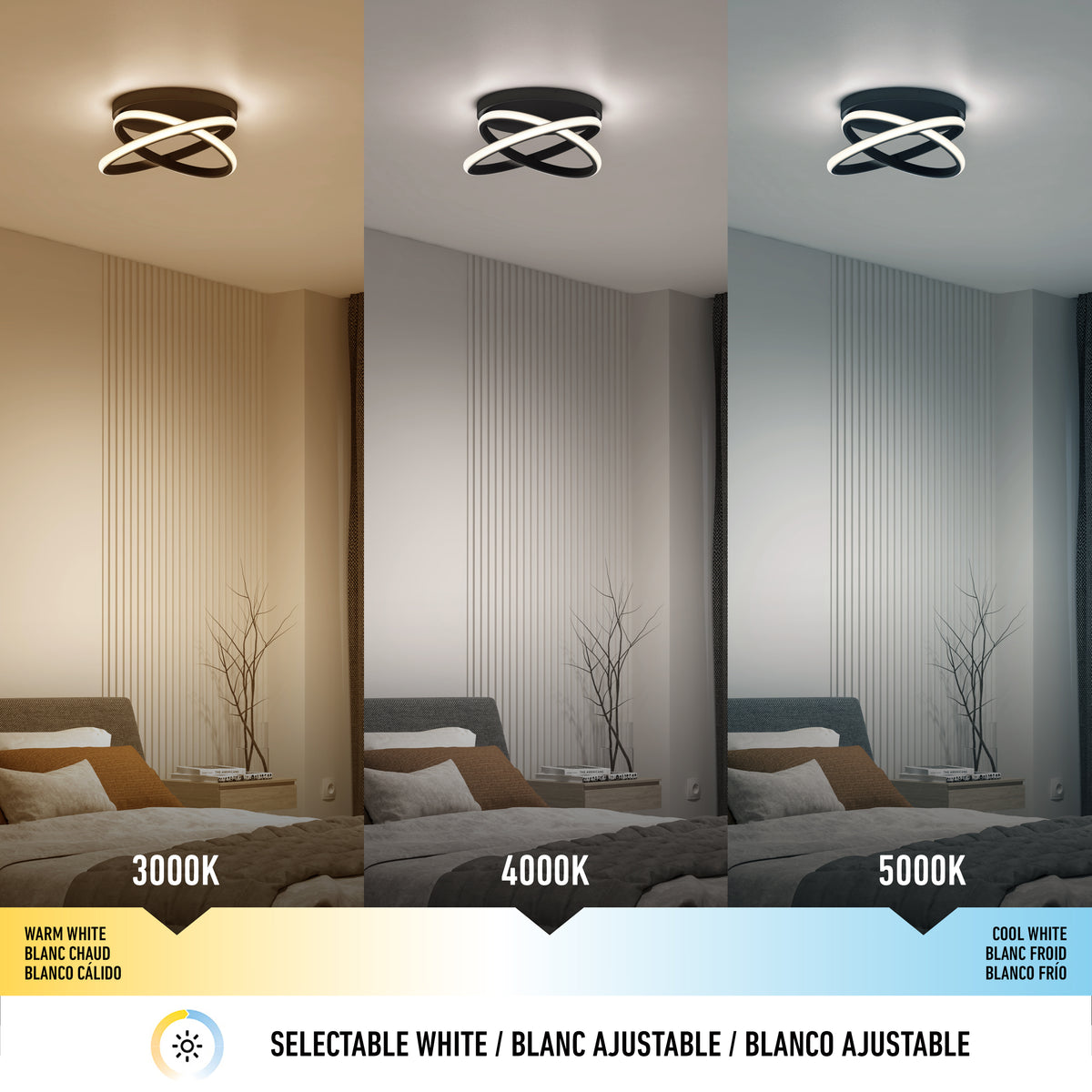Orbia modern LED flush mount light 3 CCT