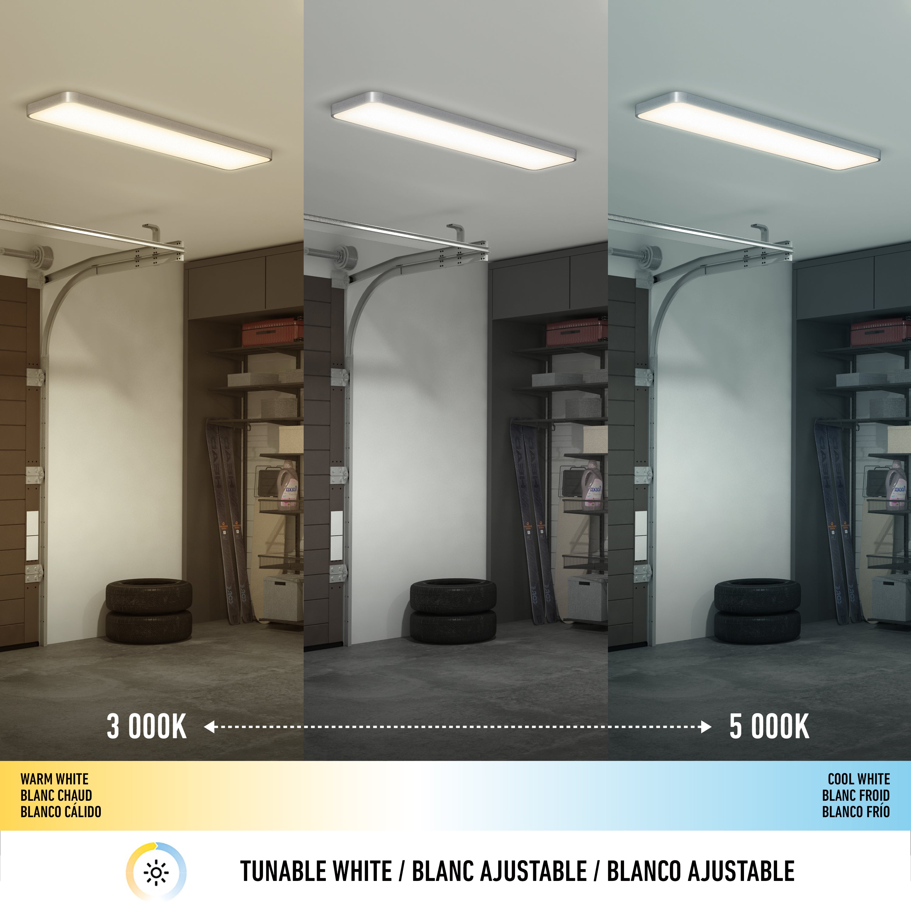 Europa 48 LED Flush Mount Light Silver With Remote | Artika