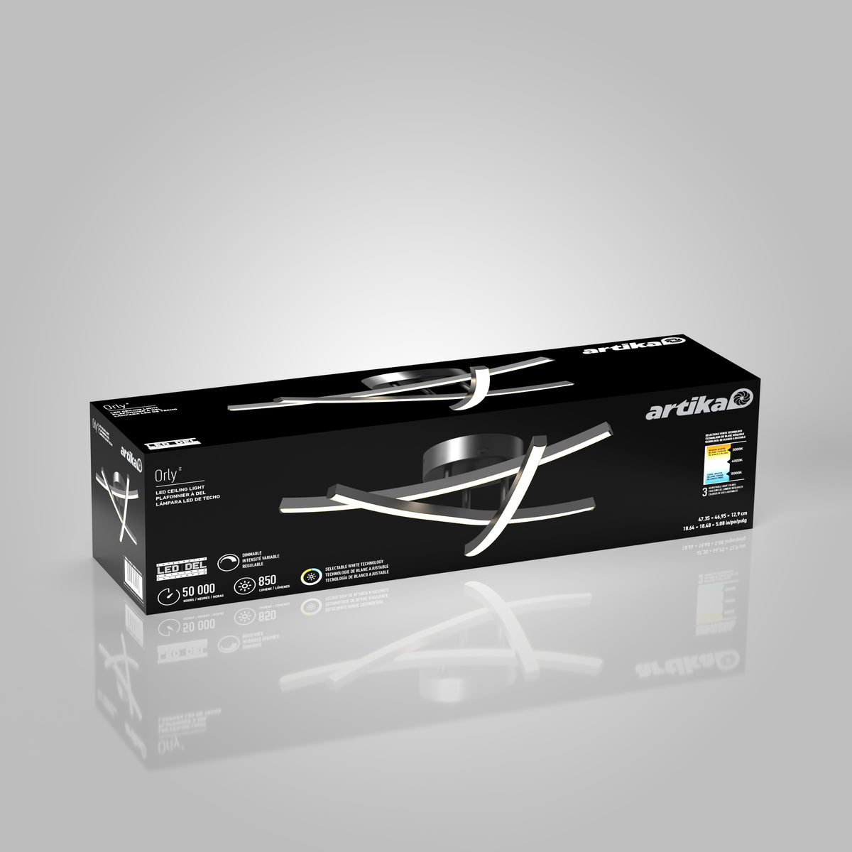 Orly luz de techo LED moderna empotrada 45 cm (18 in.) 3 CCT