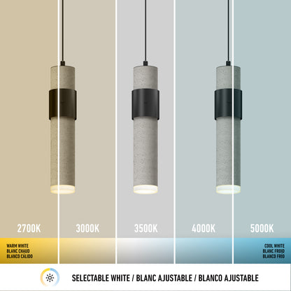 An image of the Artika Barden 3-light LED pendant shows five color temperatures (2700K–5000K), with text and gradients transitioning from yellow to white to blue, illustrating its adjustable warm-to-cool lighting.
