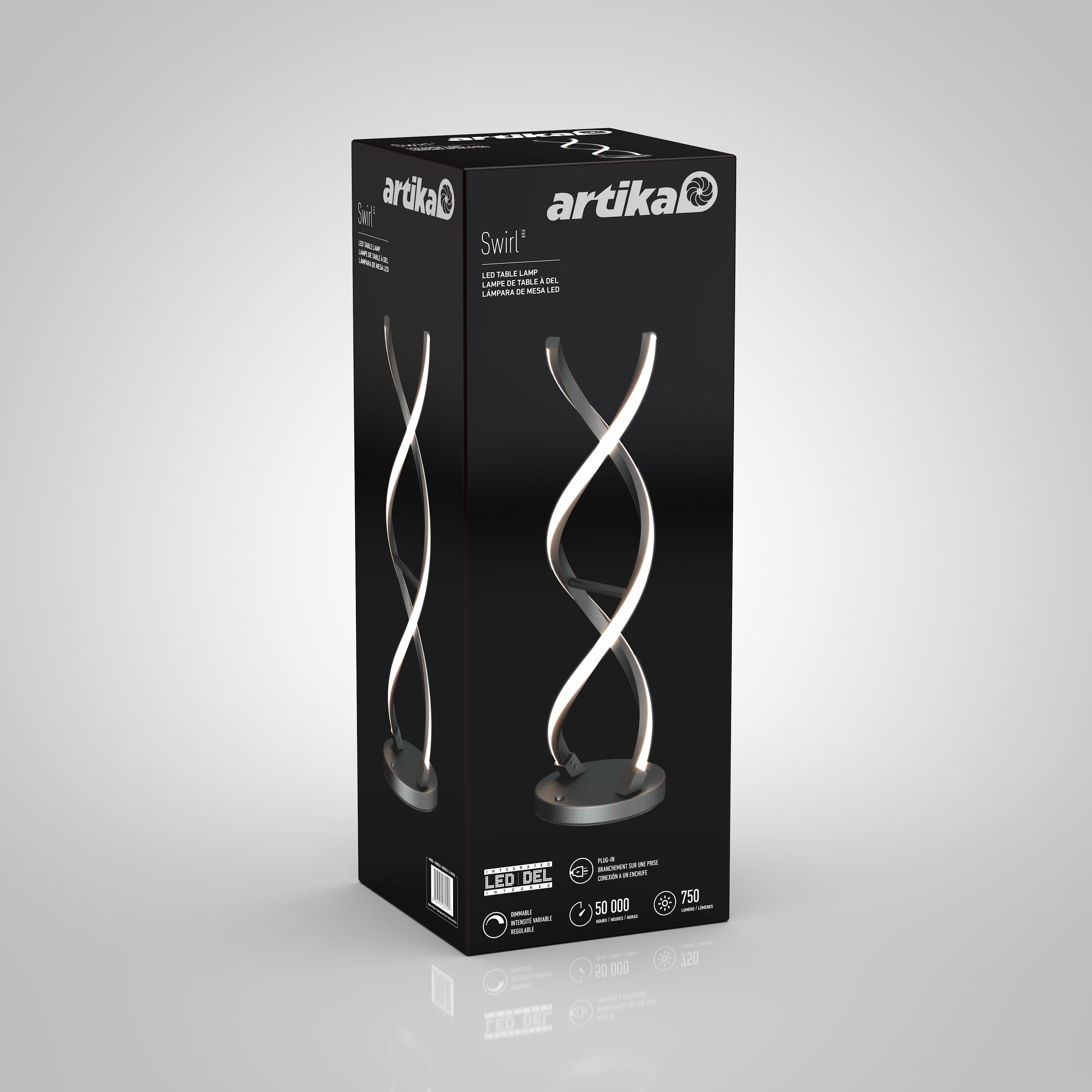 ARTIKA スワールテーブルランプ クローム LEDライト 卓上ライト 間接照明 コストコ 57572 SWIRL TABLE LAMP 札幌 西野店 Artika Swirl Table Lamp Black or Chrome Finish - Amazon.com
