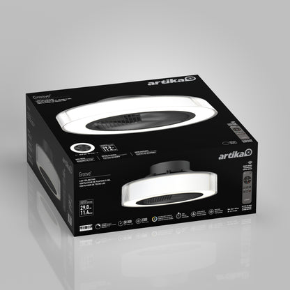 Groove 20 in. LED modern ceiling fan 3 speeds - with remote