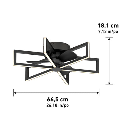 Swirl 26 in. LED modern ceiling fan 3 speeds - with remote