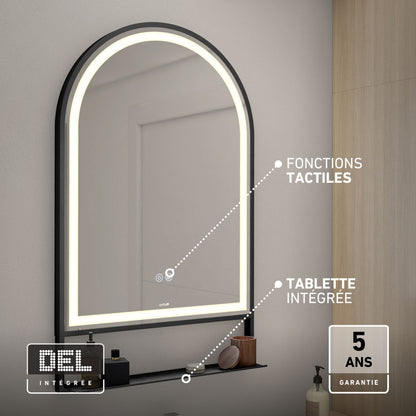 Artika Arturo 20x32 in. LED mirror with 3 CCT, defogger, touch controls, shelf & 5-year warranty for modern bathrooms.