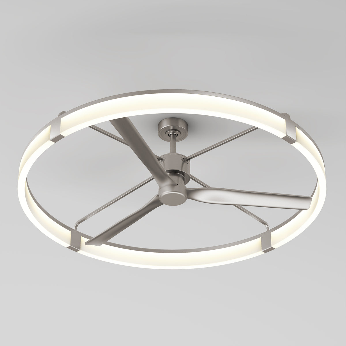 Artika Sunnyvale 52 in. LED ceiling fan with remote, three blades and circular light, mounted on a white ceiling.