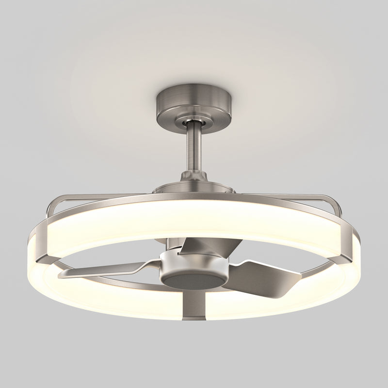 Sunnyvale 23 in. (58 cm) LED modern fandelier ceiling fan with light - includes remote, Brushed Nickel