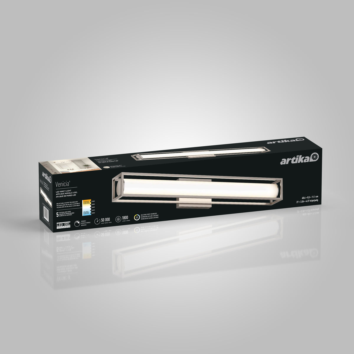 Venicia 27-in (69 cm) Integrated LED Vanity Light Bar for Bathroom