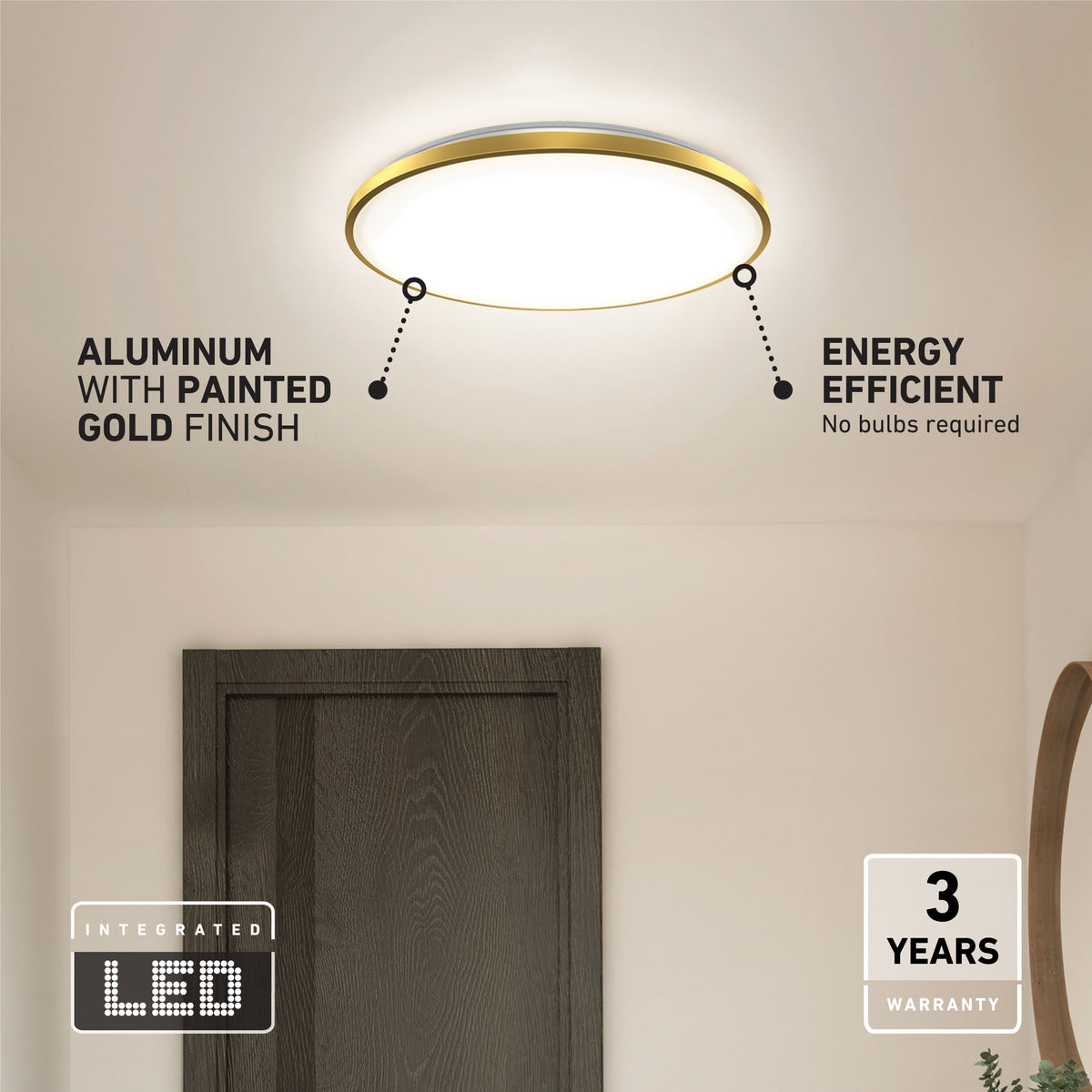 Europa 21 in. LED modern flush mount light - with remote