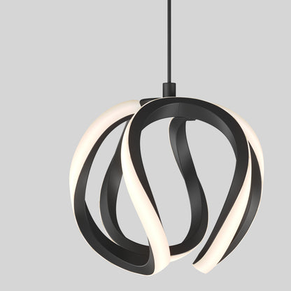Artika Vivaldi LED 4-light pendant features twisted black and white strips and energy-efficient lighting for modern settings.