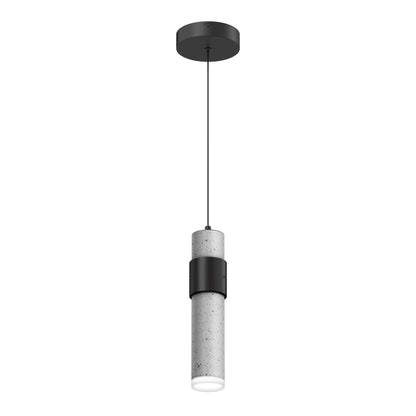 The Artika Barden 1-light LED pendant features a cylindrical concrete shade, black cord, and round black ceiling mount. Its minimalist, industrial design suits modern interiors and offers 5 CCT options for customized lighting.