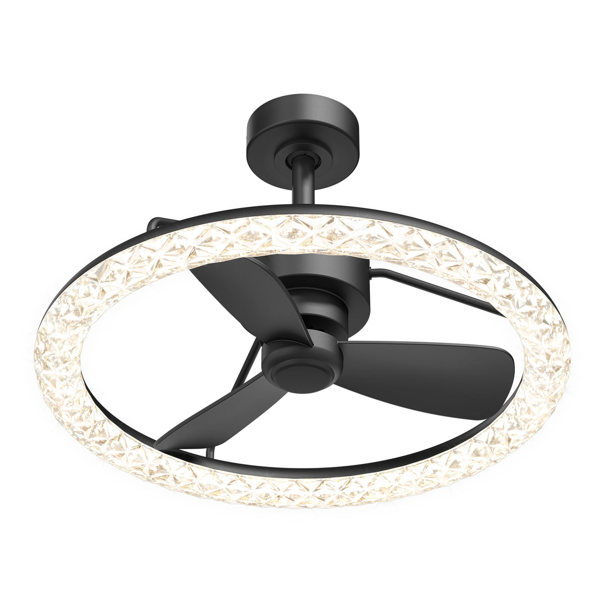 Carat 23 in. (58 cm) LED modern fandelier ceiling fan with light - includes remote