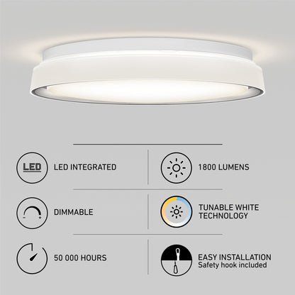 Niko 15.5 in. modern LED flush mount light 5 CCT