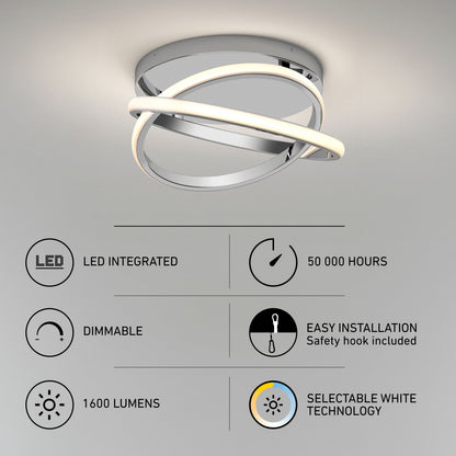 Artika Orbia 14″ LED flush mount, 3 CCT, dimmable, 1600 lumens, 50,000 hrs; easy to install modern ceiling light.