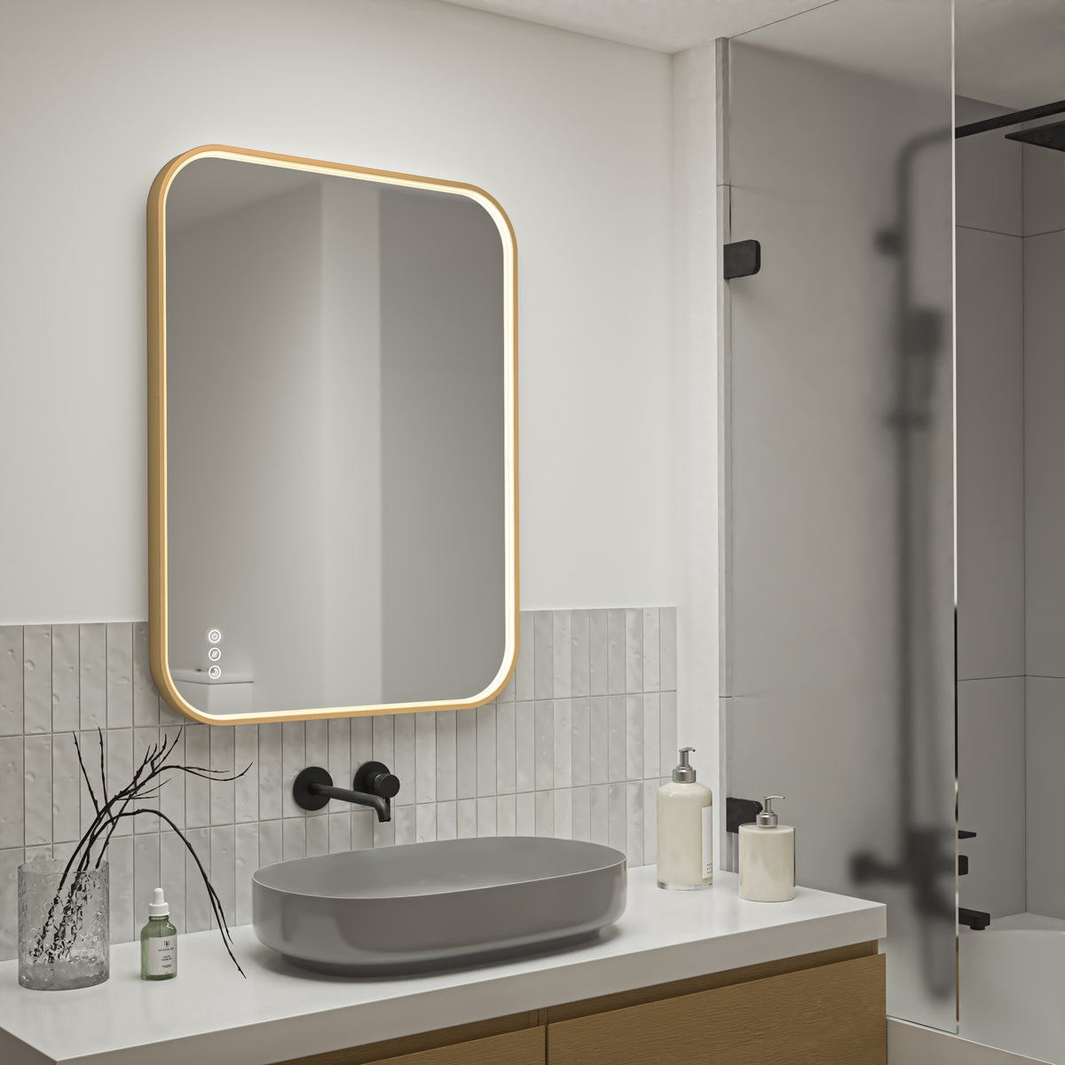 Royce 24 in. x 32 in. (61 x 81 cm) Dimmable Anti-Fog LED Mirror