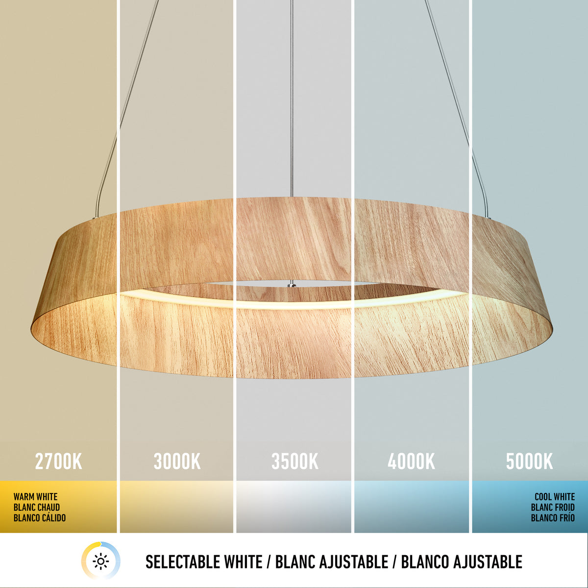Tallis LED pendant light 5 CCT