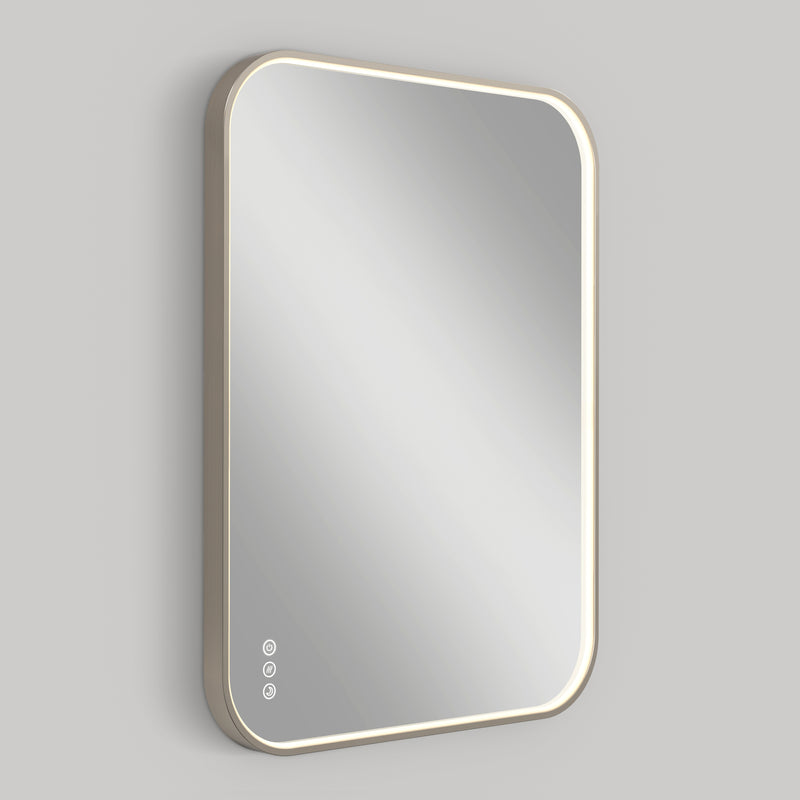 Royce 24 in. x 32 in. (61 x 81 cm) Dimmable Anti-Fog LED Mirror, Brushed Nickel