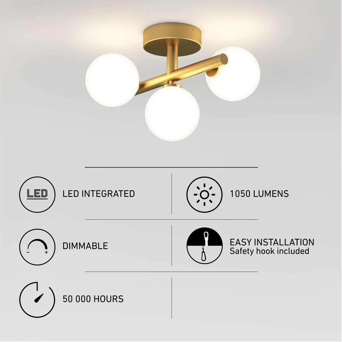 Bloom modern mid-century LED flush mount light 5 CCT