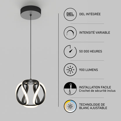 Artika’s Vivaldi LED pendant light 3 CCT features selectable color temps, energy efficiency, and easy install in stylish black and white.