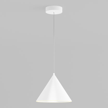 Artika’s Denali modern LED pendant light 3 CCT features a white cone shape and sleek cord, providing lasting light in any space.