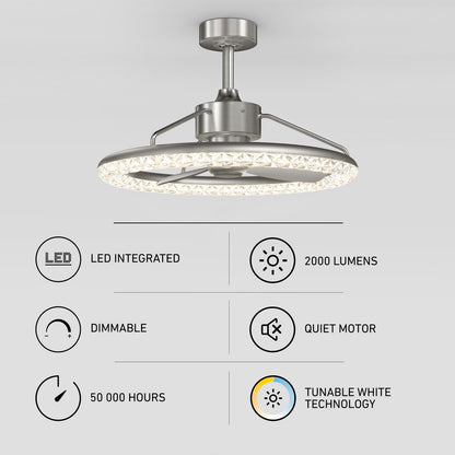 Carat 23" LED Modern Ceiling Fan with Remote Control