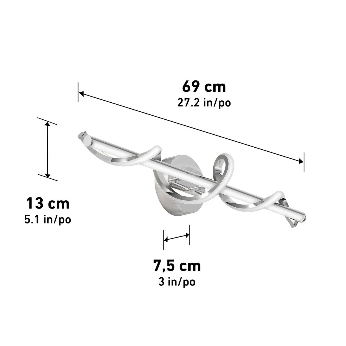 Coda modern LED bathroom vanity light 5 CCT