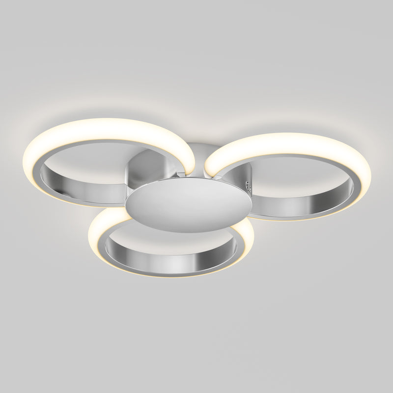Nyala 15 in. (38 cm) Modern LED Flush Mount Ceiling Light 5 CCT, Chrome