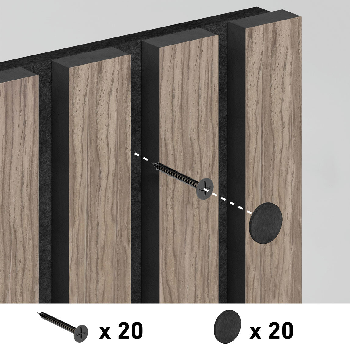 Sonolok sound-absorbing wall panel kit - pack of 6
