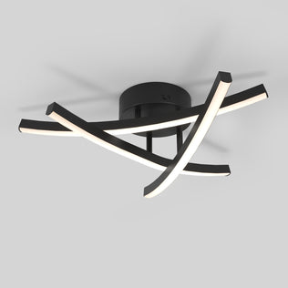 Artika Orly modern LED flush mount light features 3 CCT and three abstract, intersecting black and white bars.