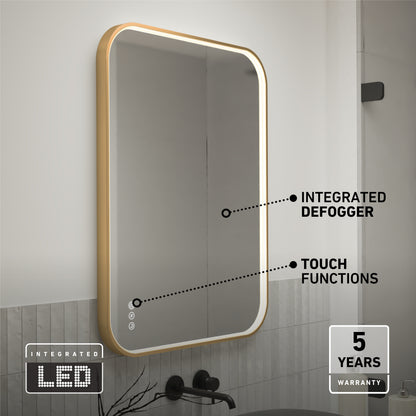 The Artika Royce Dimmable LED Mirror features rounded corners, 3 CCT options, backlit LEDs, touch controls, a built-in defogger, and 5-year warranty. Mounts horizontally or vertically for versatile installation.