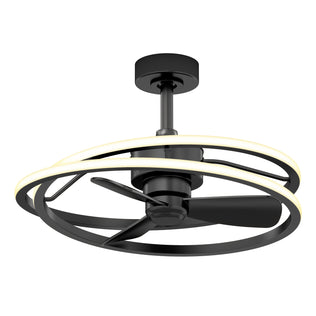 The Artika Coda 23 in. LED ceiling fan features a sleek black design, remote control, tunable color temp, and three blades.