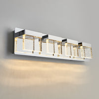 The Artika Bubble Cube 4-light LED vanity light adds a modern, artistic glow to any gray wall with its chrome and glass design.