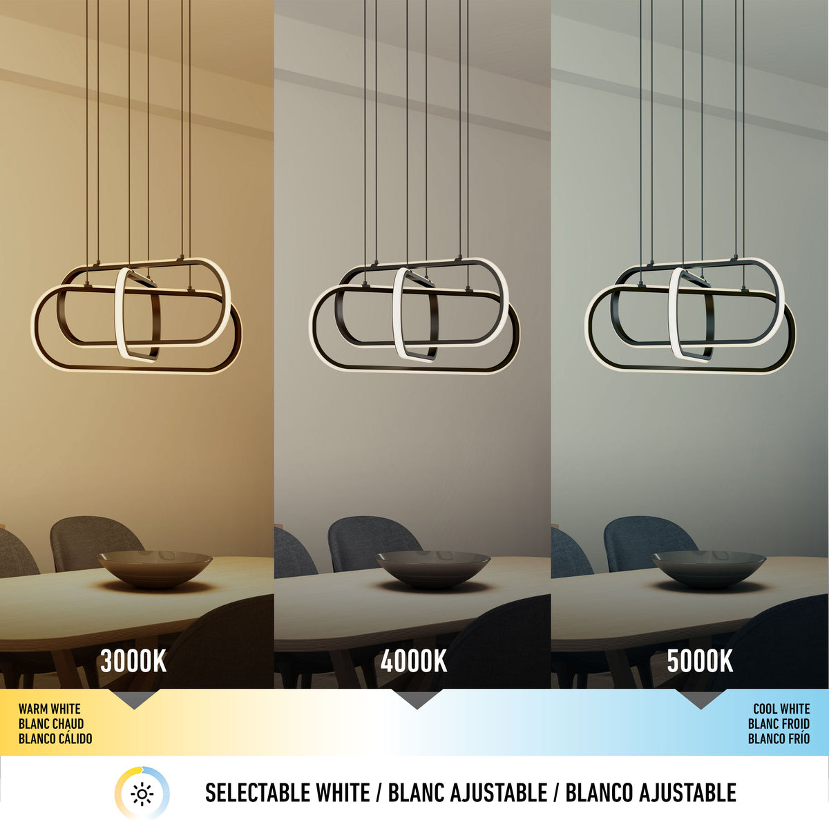 Lewis modern LED pendant light 3 CCT