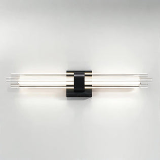 Artika Dorado 27 in. LED Wall Vanity 5CCT adds stylish lighting, featuring horizontal glass rods, perfect for modern bathrooms.