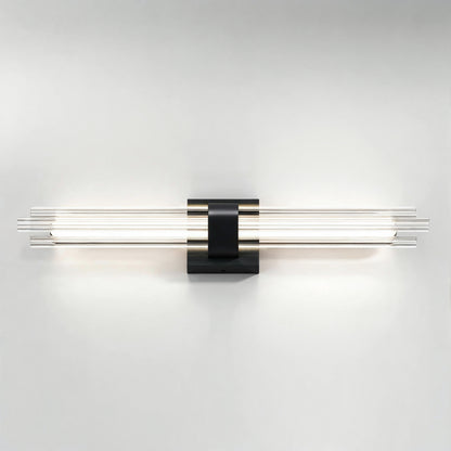 Artika Dorado 27 in. LED Wall Vanity 5CCT adds stylish lighting, featuring horizontal glass rods, perfect for modern bathrooms.
