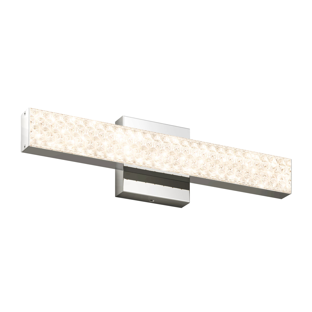 The Artika Adeline modern LED bathroom vanity light features a chrome base and 3 adjustable color temperatures.