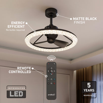 Carat 23" LED Modern Ceiling Fan with Remote Control
