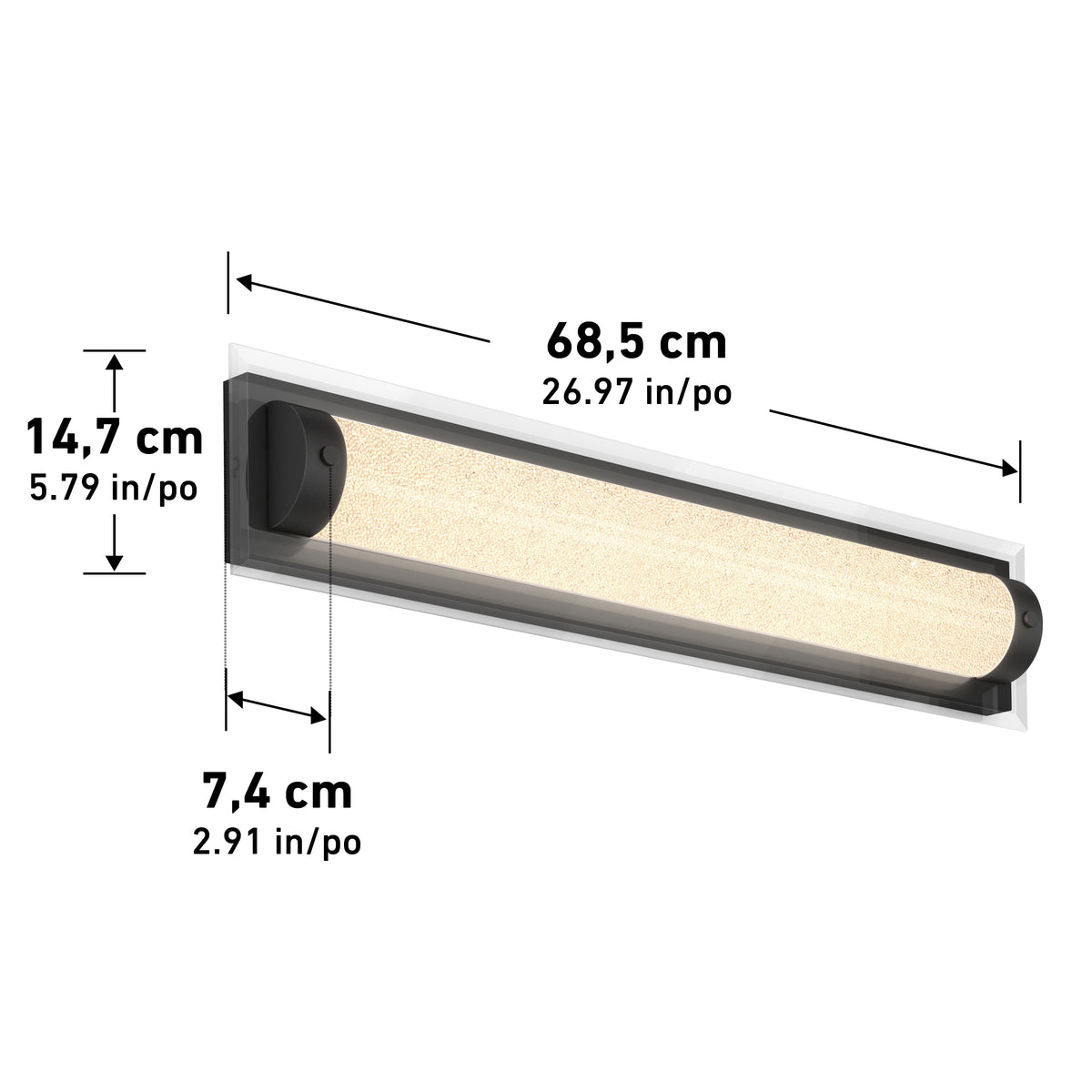 Glamour modern LED bathroom vanity light 3 CCT