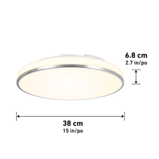 Artika Summit 15 in. (38 cm) LED Flush Mount 5CCT, 6.8 cm tall, displayed against a white background.