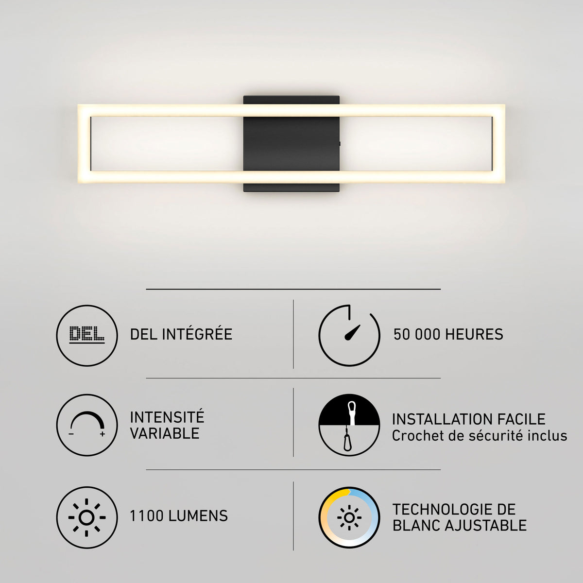 Artika Dover 27-in LED Vanity Light Bar: dimmable, 1100 lumens, 5 CCT, easy install, adjustable modern bathroom lighting.