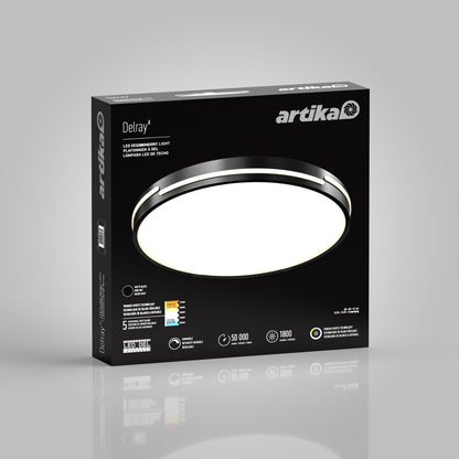 Delray 15.7 in. LED modern flush mount light 5 CCT