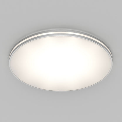 Artika GLOW 30 in. LED Flush Mount Ceiling Light, 5 CCT with Remote, round & modern, lit against a plain light gray background.