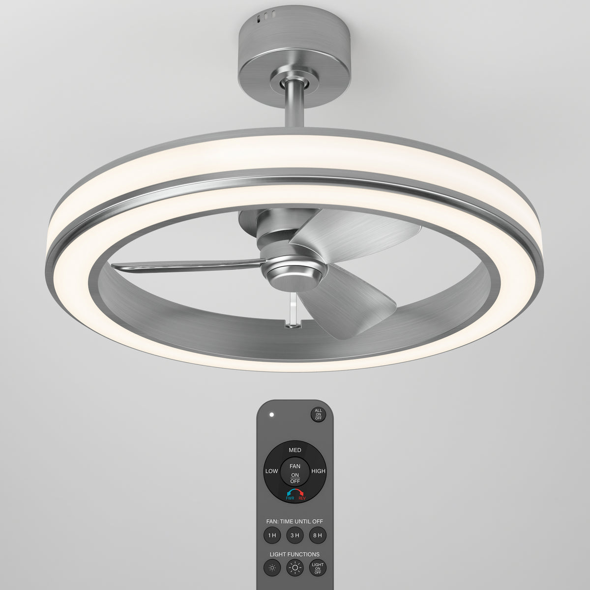 Edwin 25 in. (64 cm) LED modern fandelier ceiling fan with light - includes remote