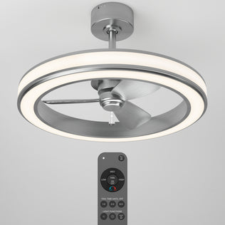 Artika Edwin 25 in. LED modern ceiling fan with 3 speeds, silver blades, and remote control for a sleek, minimalist look.