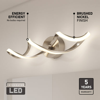 Swirl LED bathroom vanity light