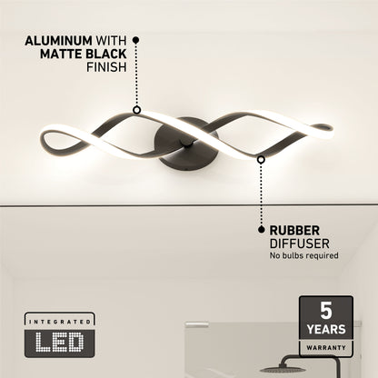 Swirl LED bathroom vanity light