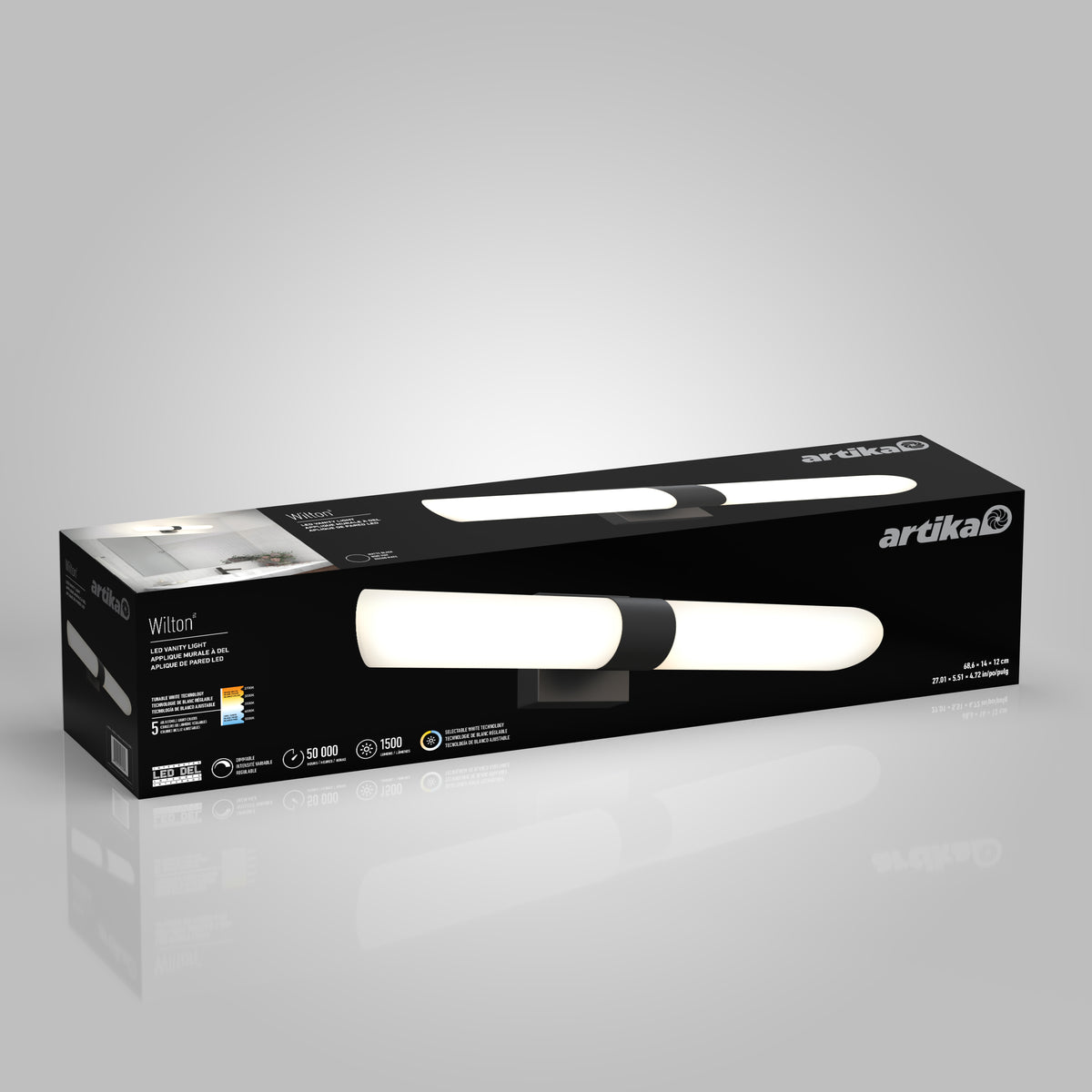 Wilton 27-in (69 cm) Integrated LED 5-CCT Vanity Light Bar for Bathroom
