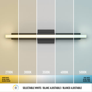 The Artika Ophelia modern LED bathroom vanity light 5 CCT offers five color temps, perfect as a wall-mounted sconce.