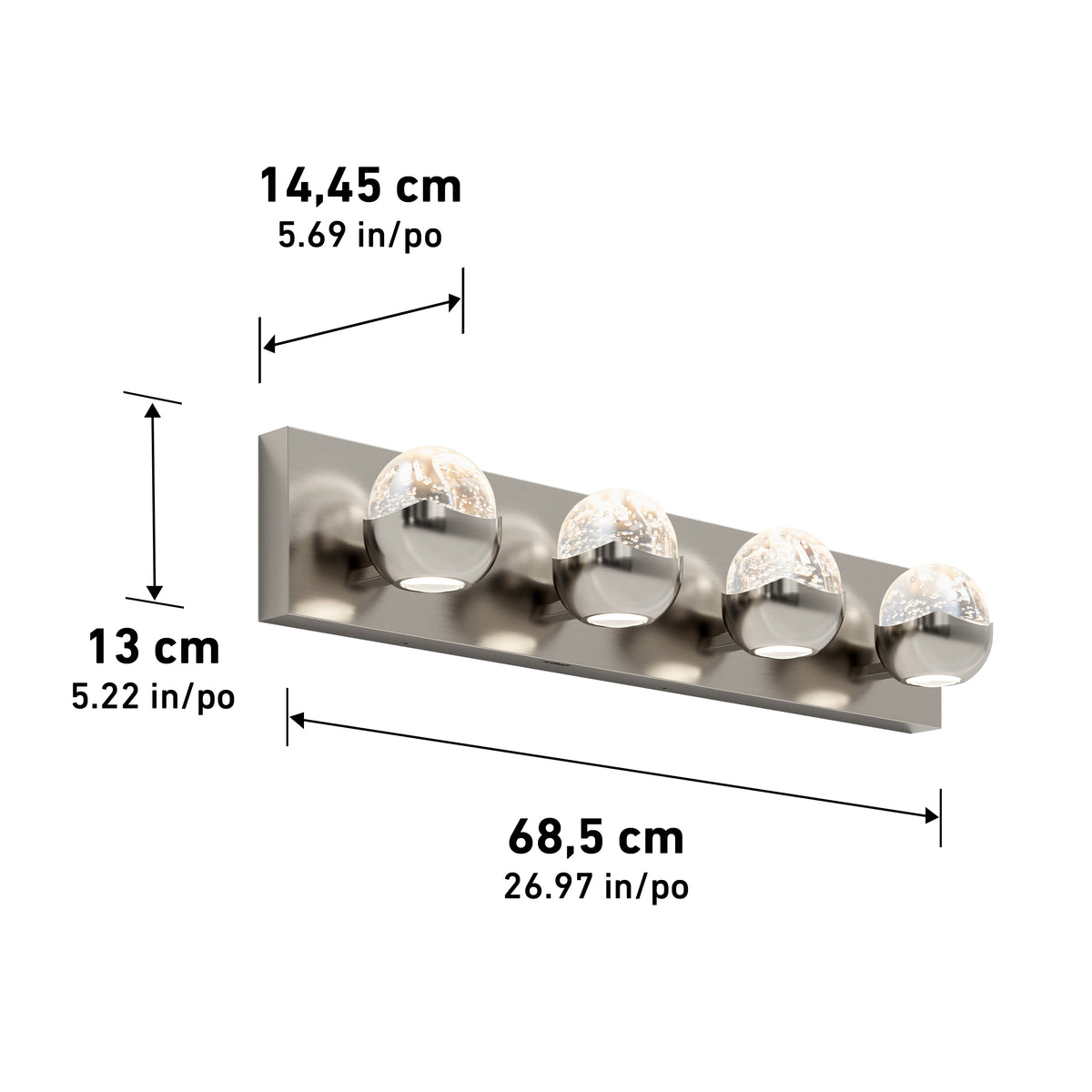 Oracle 4 light LED bathroom vanity light